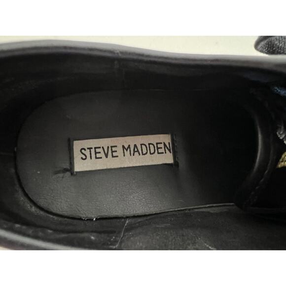 Steve Madden Gerry Floral Sneakers Womens Size 8.5 Classic Casual Black - Picture 7 of 8